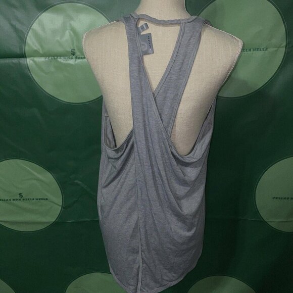 ATHLETA criss cross back flowy tank in LIGHT HEATHER GREY sz X-LARGE - VGUC - Picture 8 of 8